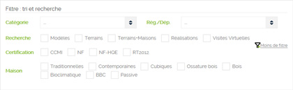 Les filtres de recherche